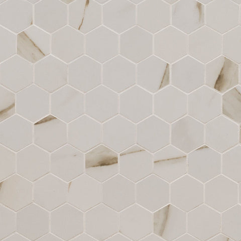 MSI Calacatta 2x2 Hexagon Natural Stone Mosaic