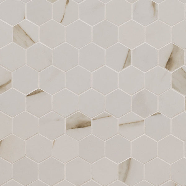 MSI Calacatta 2x2 Hexagon Natural Stone Mosaic