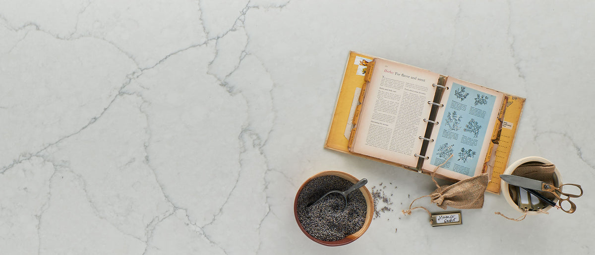 MSI Calacatta Monaco, surface detail in natural tonality engineered slab for kitchen and feature install