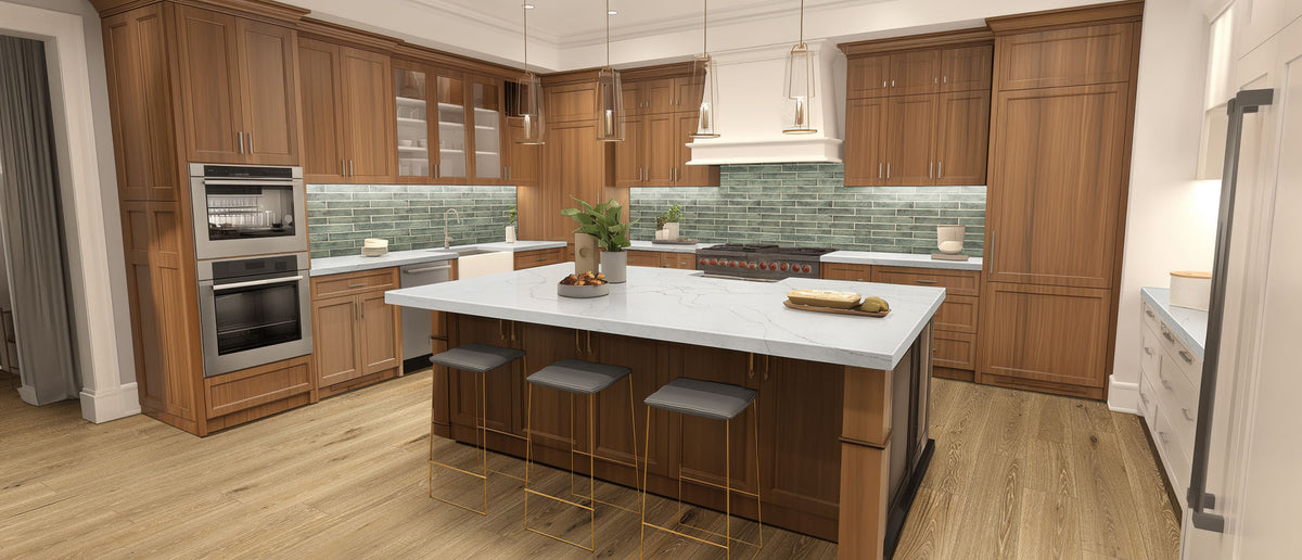 MSI Calacatta Prado, surface detail in natural tonality engineered slab for kitchen and feature install, fourth view