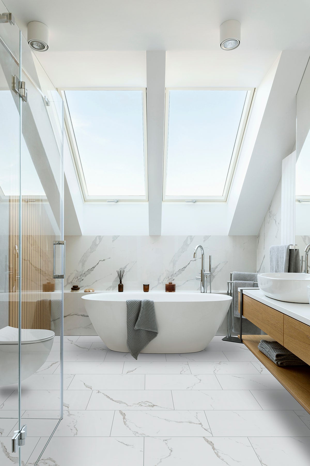 MSI Glenridge Calacatta Serra Luxury Vinyl Tile Flooring — surface detail in natural tonality