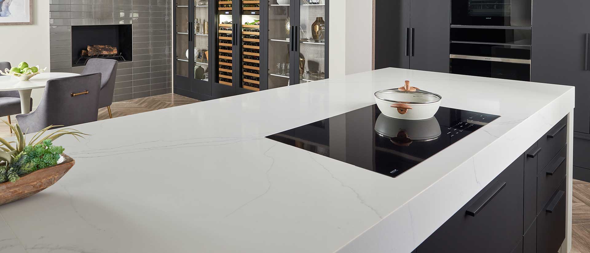 MSI Calacatta Trevi quartz countertop room scene, third view