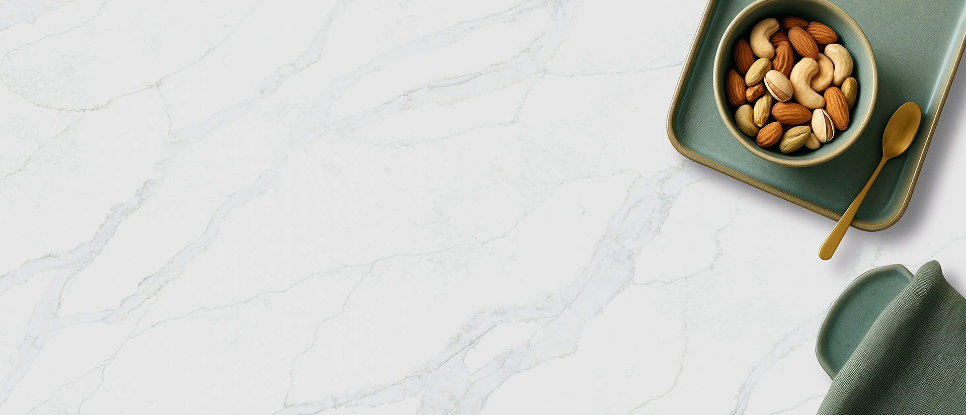 MSI Calacatta Vernello — surface detail in natural tonality engineered slab for kitchen and feature install