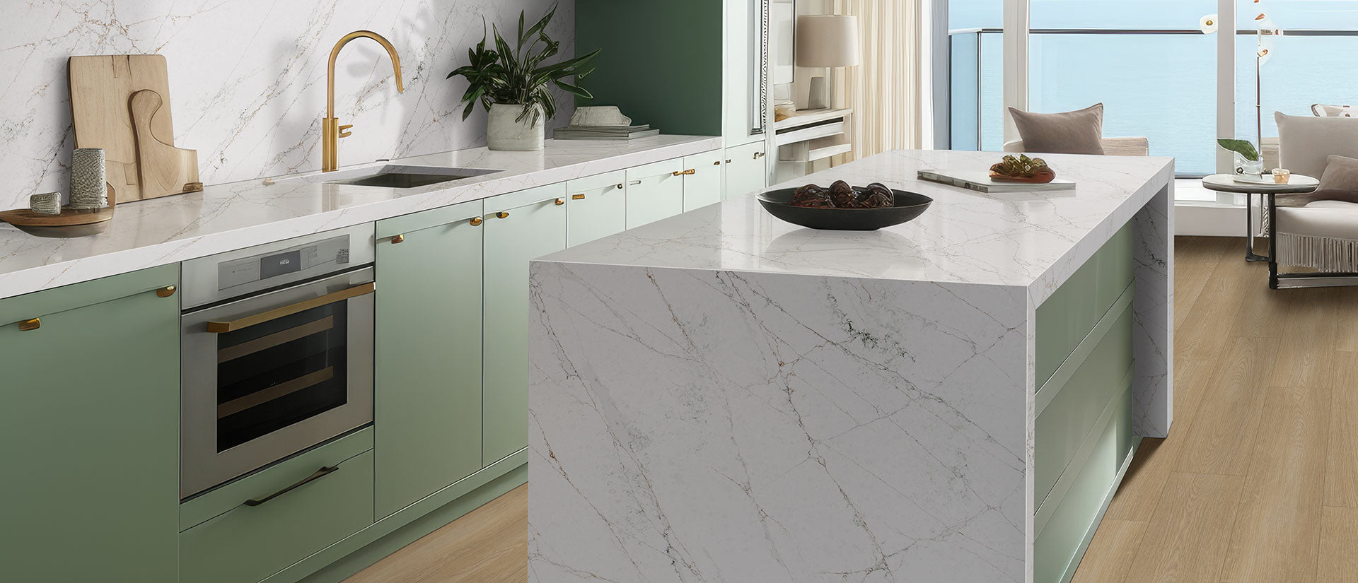 MSI Calacatta Viraldi quartz countertop room scene, seventh view