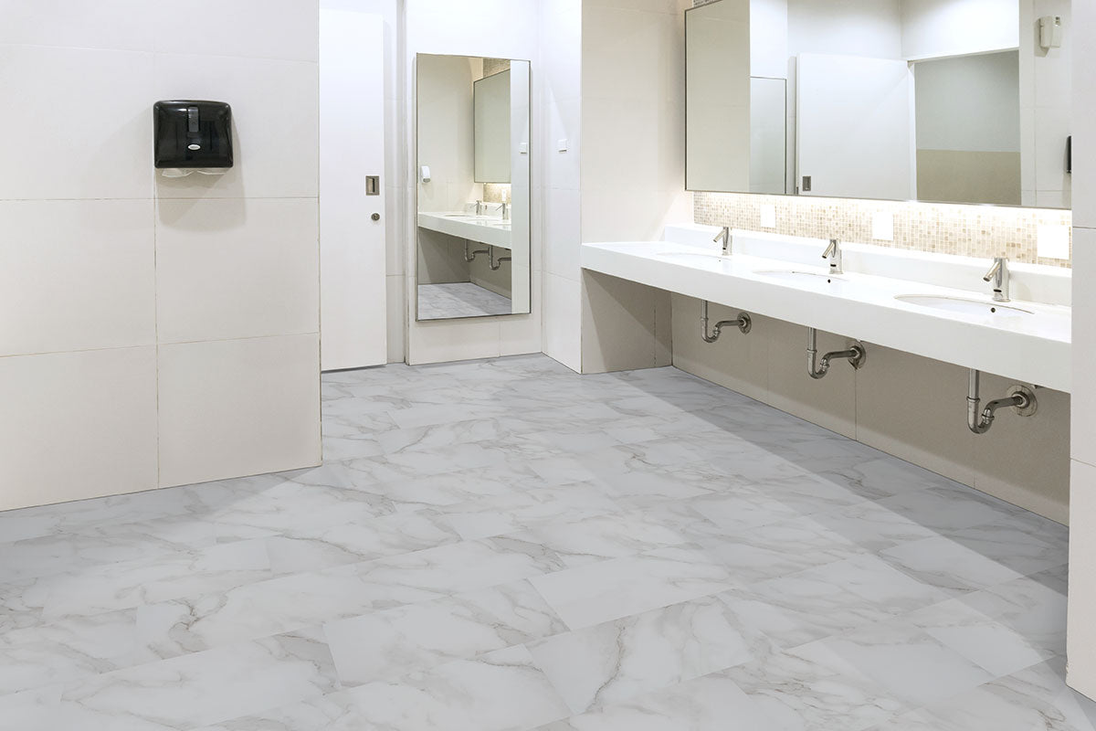 MSI Trecento Calacatta Venosa Gold Luxury Vinyl Tile Flooring — surface detail in gold tonality