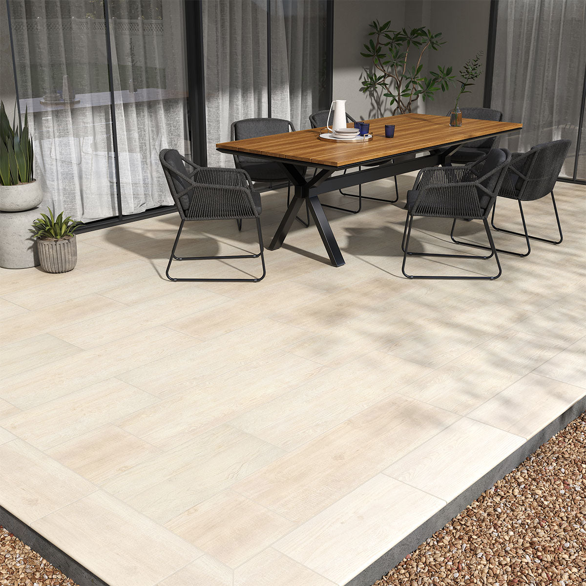 MSI Caldera Blanca Porcelain Paver — surface detail in natural tonality