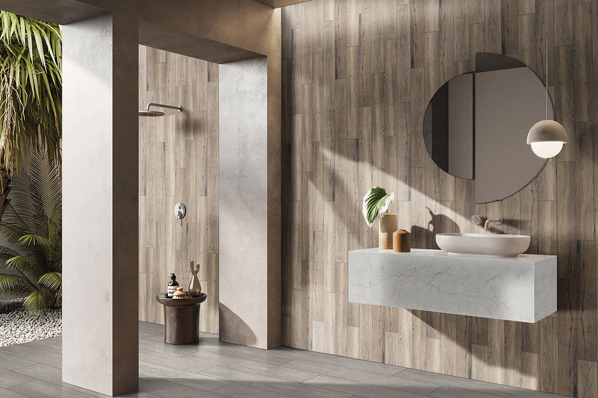 MSI Caldera Grigia Rectified 8 x 47 Matte — surface detail in natural tonality