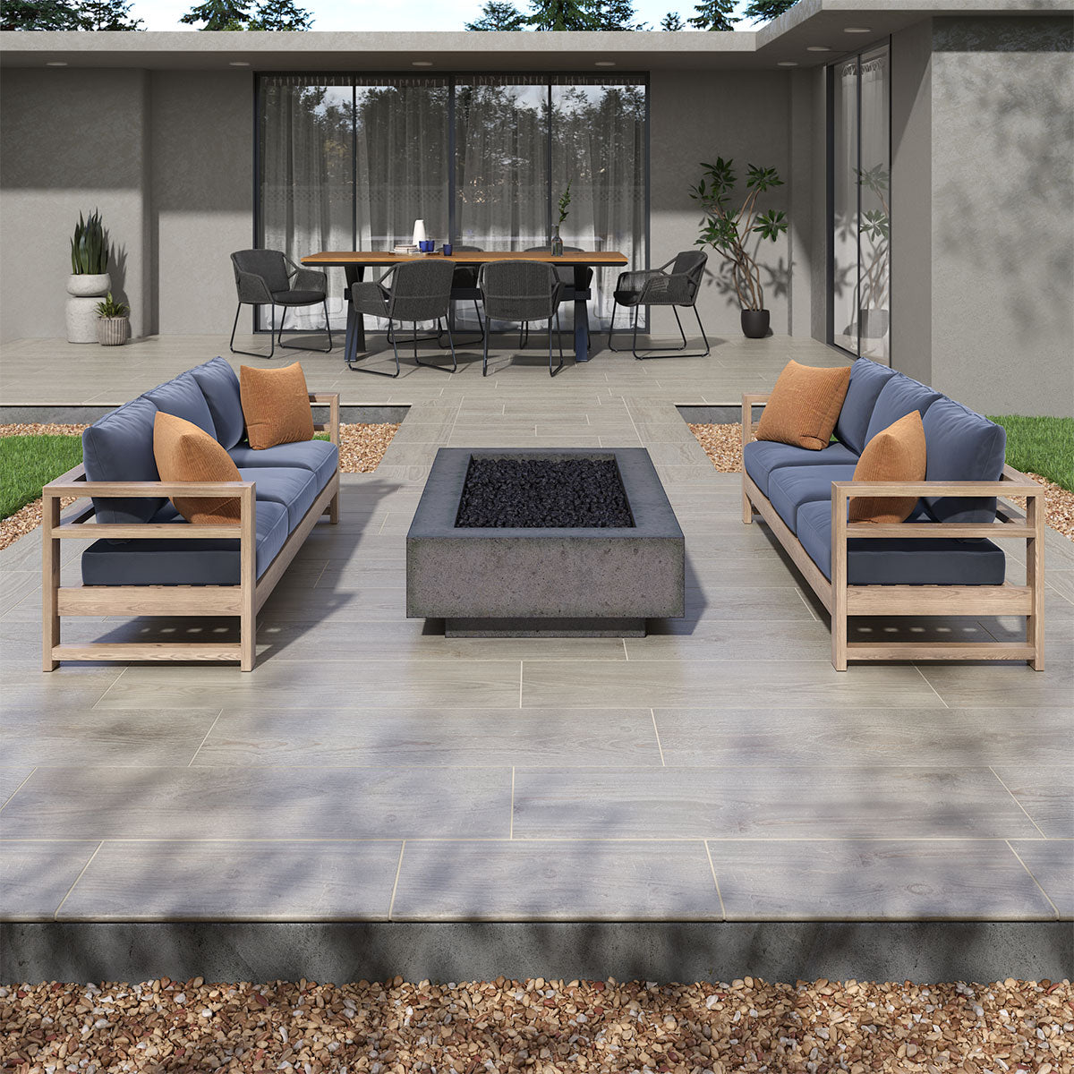 MSI Caldera Grigia Porcelain Paver — surface detail in natural tonality