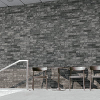 MSI Brickstone Charcoal 2x10 Brick Tile — surface detail in charcoal tonality