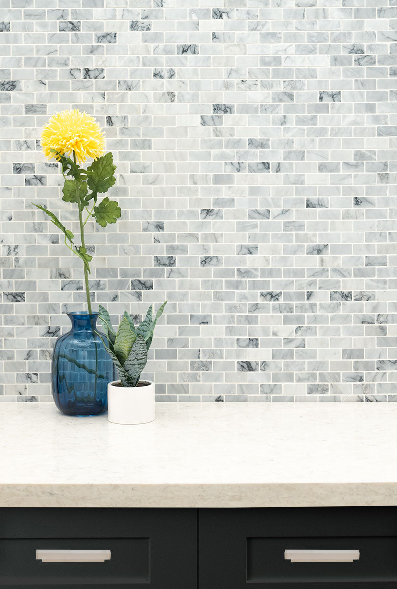 MSI Carrara Classique Brick 1x2 Honed — room scene