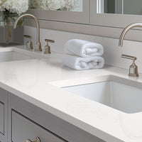 MSI Carrara Marmi Quartz — surface detail in natural tonality