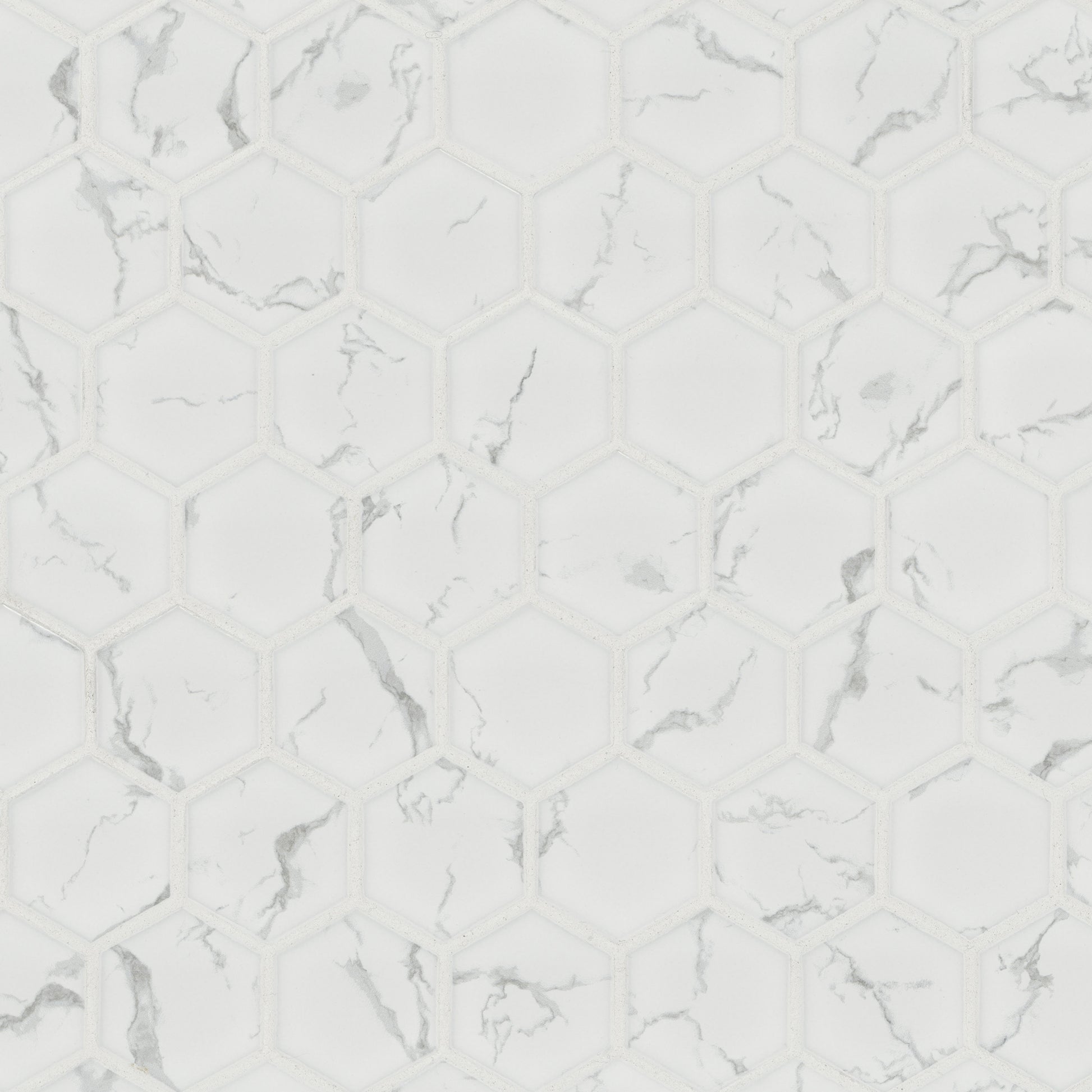 MSI Carrara Matte 2" Hexagon Mosaic Tile — detail