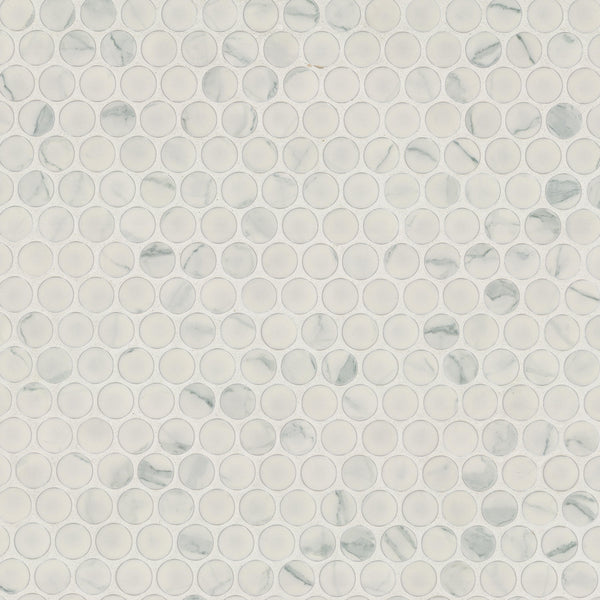 MSI Domino Carrara Matte Penny Round Mosaic