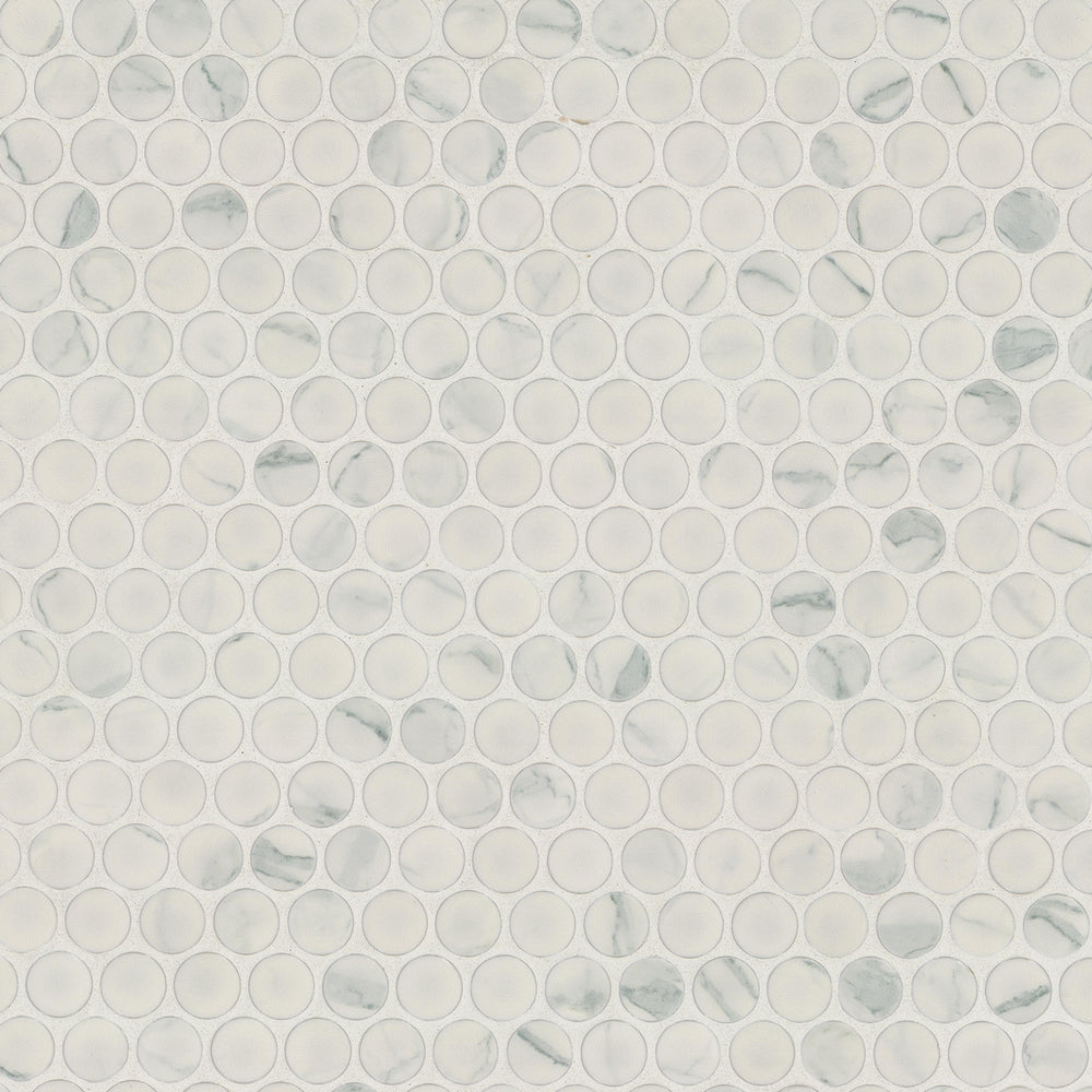 MSI Domino Carrara Matte Penny Round Mosaic — Porcelain Wall Tile