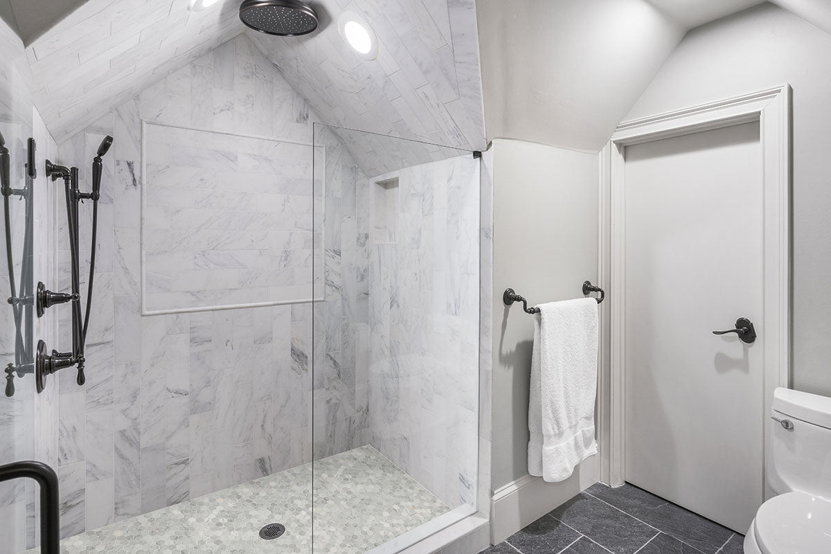 MSI Carrara White Polished 2" Hexagon Mosaic Tile — surface detail in white tonality