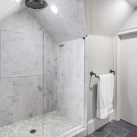 MSI Carrara White Polished 2" Hexagon Mosaic Tile — surface detail in white tonality