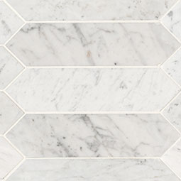 Carrara White Picket Tile Honed