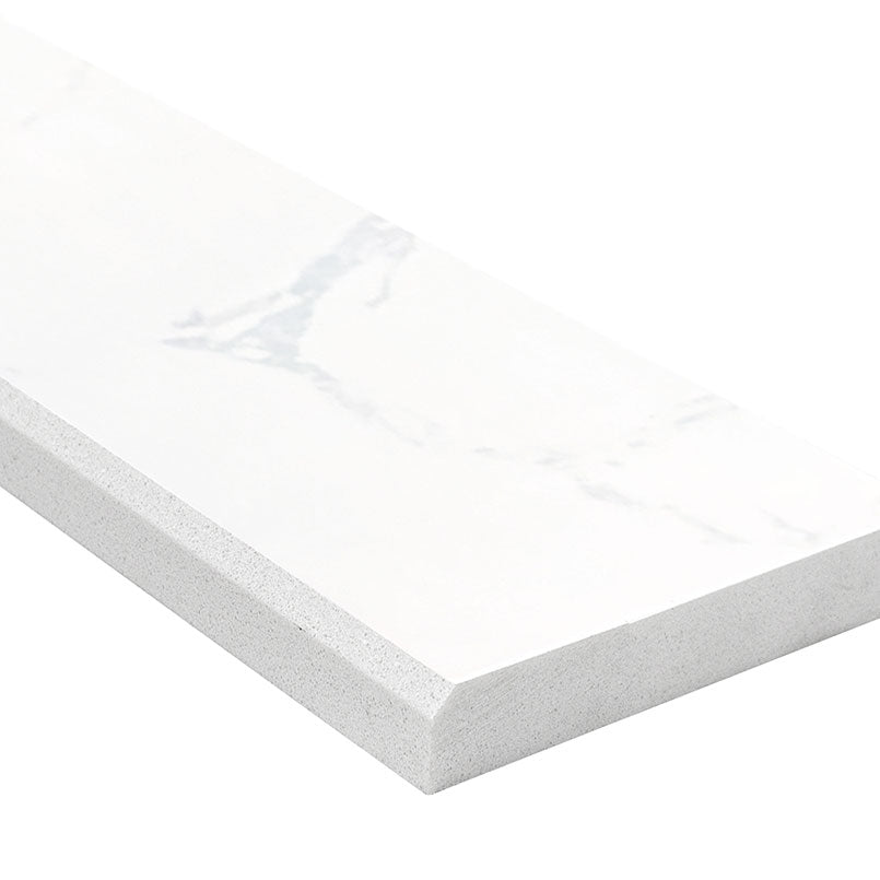 MSI Carrara White 4x36x0.62 Polished Double Beveled Threshold — Marble Threshold in white tonality