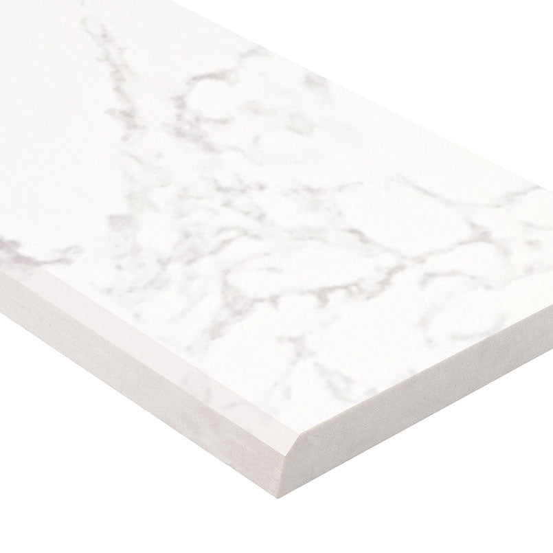 MSI Carrara White 6x73x0.62 Polished Single Beveled Threshold — Marble Threshold in white tonality