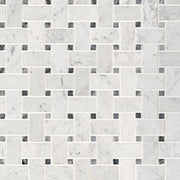 Carrara White Basketweave Tile - Honed