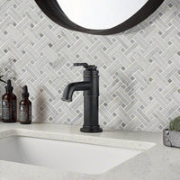 MSI Carrara White Basketweave Tile — surface detail in white tonality