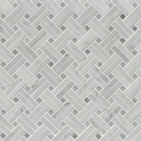 MSI Carrara White Basketweave Tile - Polished