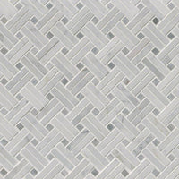 MSI Carrara White Basketweave Tile — Natural Stone Mosaic in white tonality