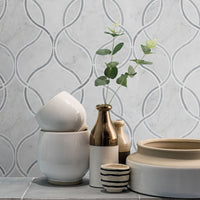MSI Carrara White Ellipsis Tile — surface detail in white tonality