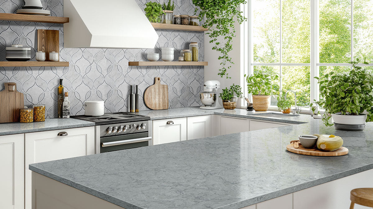 MSI Carrara White Ellipsis Tile — surface detail in white tonality