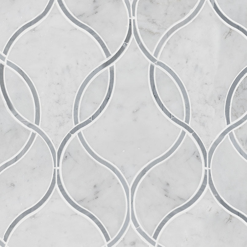 MSI Carrara White Ellipsis Tile — Natural Stone Mosaic in white tonality