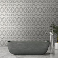 MSI Carrara White Geometric Tile — surface detail in white tonality