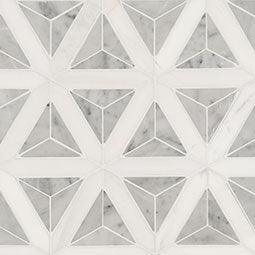 Carrara White Geometric Tile
