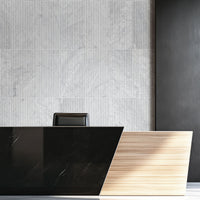 MSI Carrara White Milano Ribbon 12x24 Honed — surface detail in white tonality