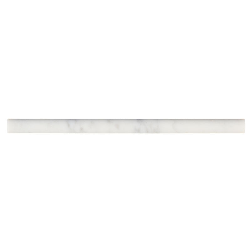 MSI Carrara White Pencil Molding Honed — Tile Trim in white tonality