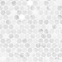 MSI Carrara White Round Pattern Honed — Natural Stone Mosaic in white tonality