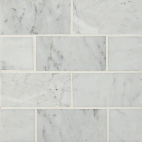 MSI Carrara White Subway Tile 3x6