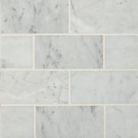 MSI Carrara White Subway Tile 3x6 — Natural Stone Mosaic in white tonality