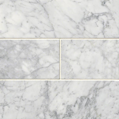 MSI Carrara White Marble Subway Tile 4x12