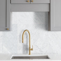 MSI Carrara White Valentino Fluted 12x24 Honed — surface detail in white tonality