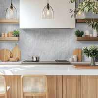 MSI Carrara White Valentino Fluted 12x24 Honed — surface detail in white tonality