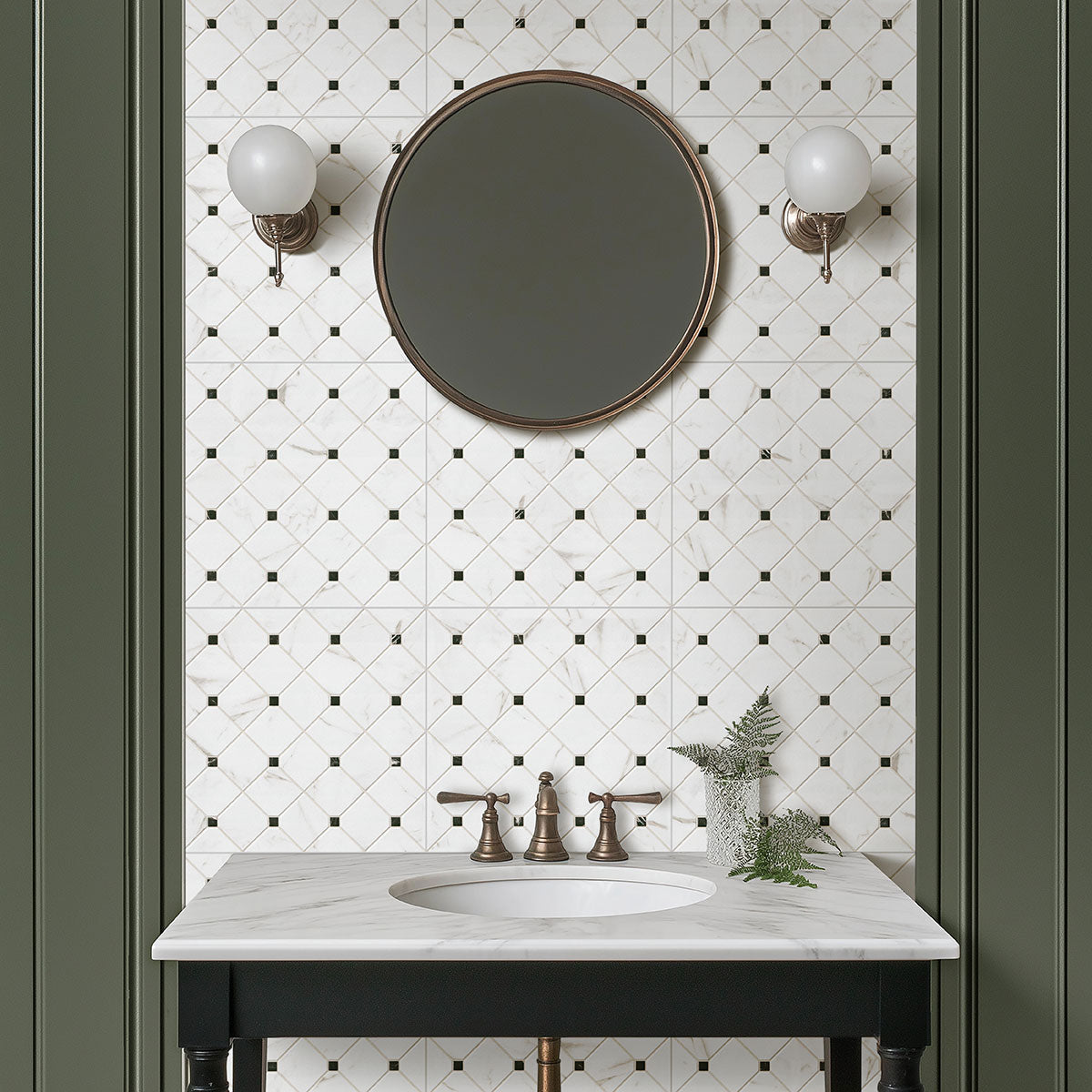 MSI Casa Bianchi 17 x 17 Matte — surface detail in natural tonality