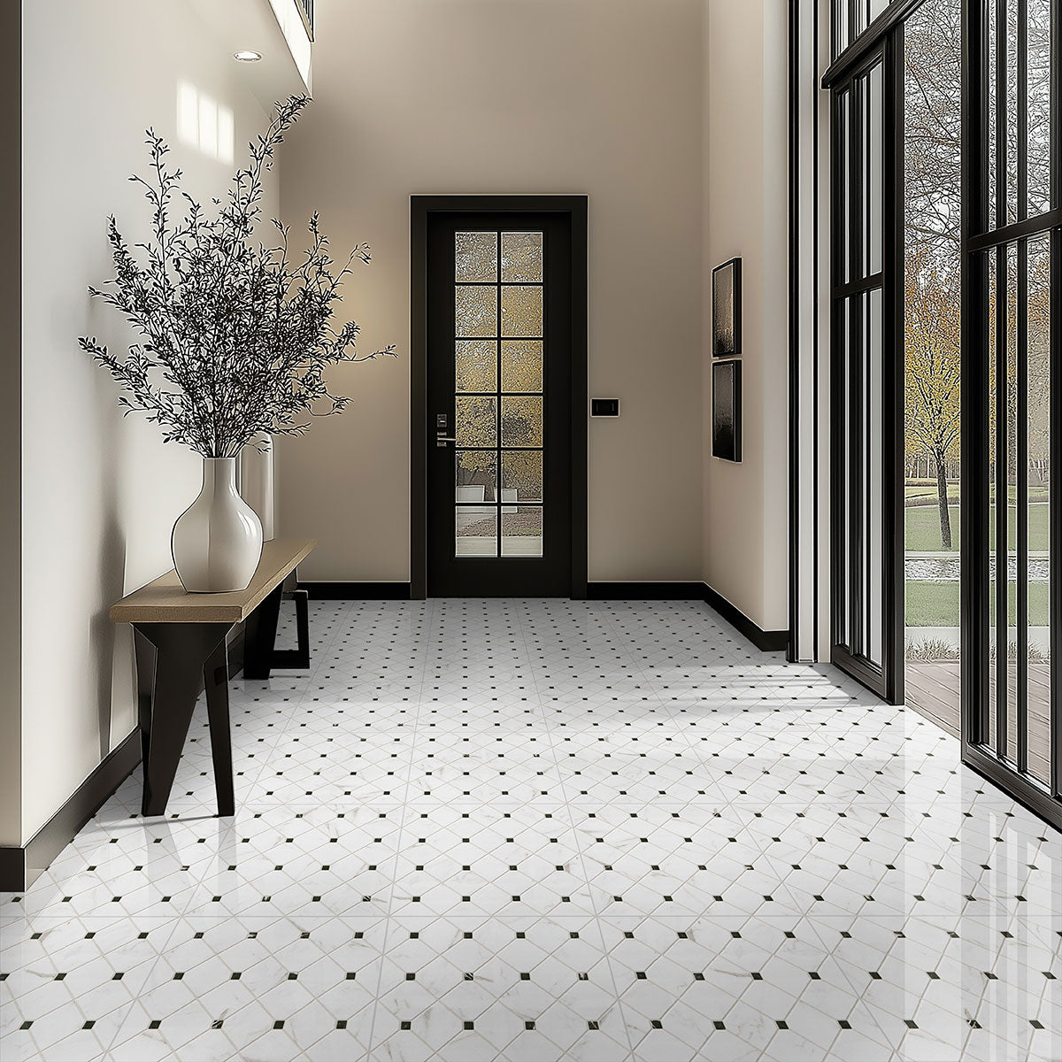 MSI Casa Bianchi 17 x 17 Matte — surface detail in natural tonality