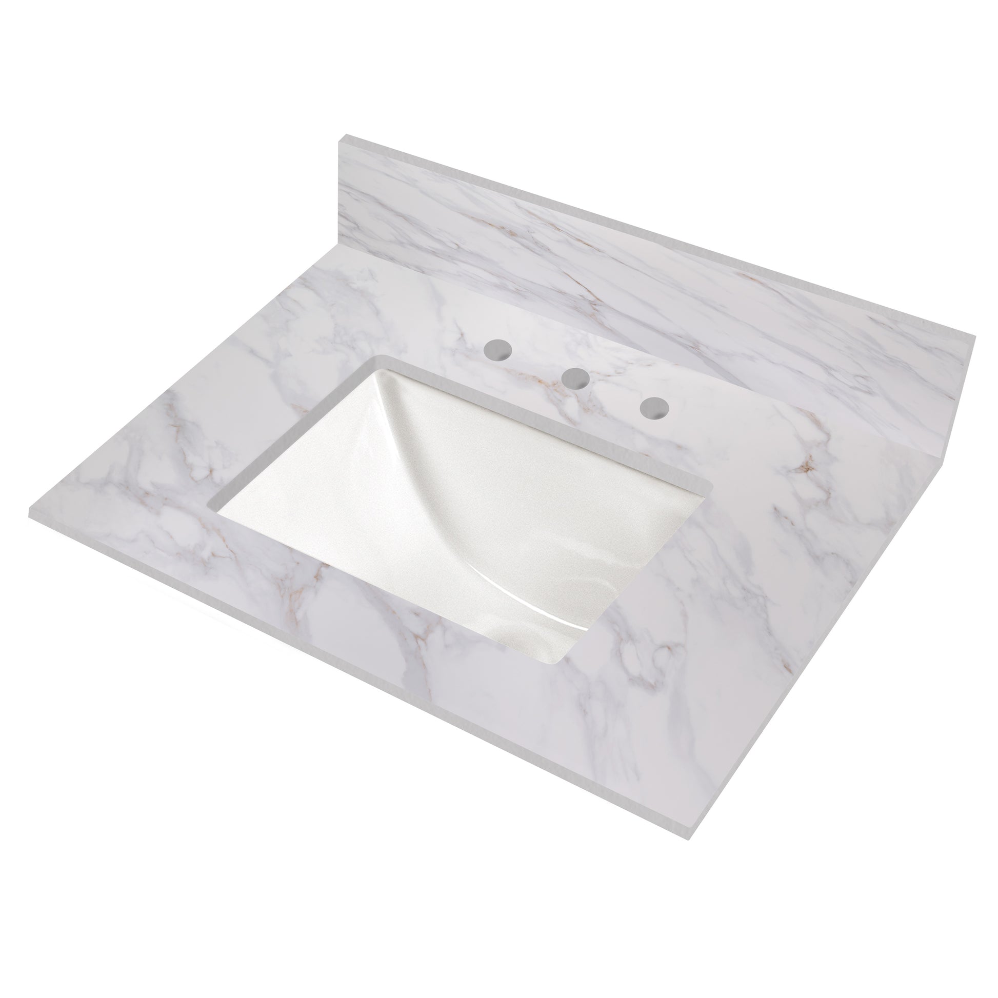 MSI Calacatta Castana Vanity Tops engineered single-piece integrated-bowl vanity top