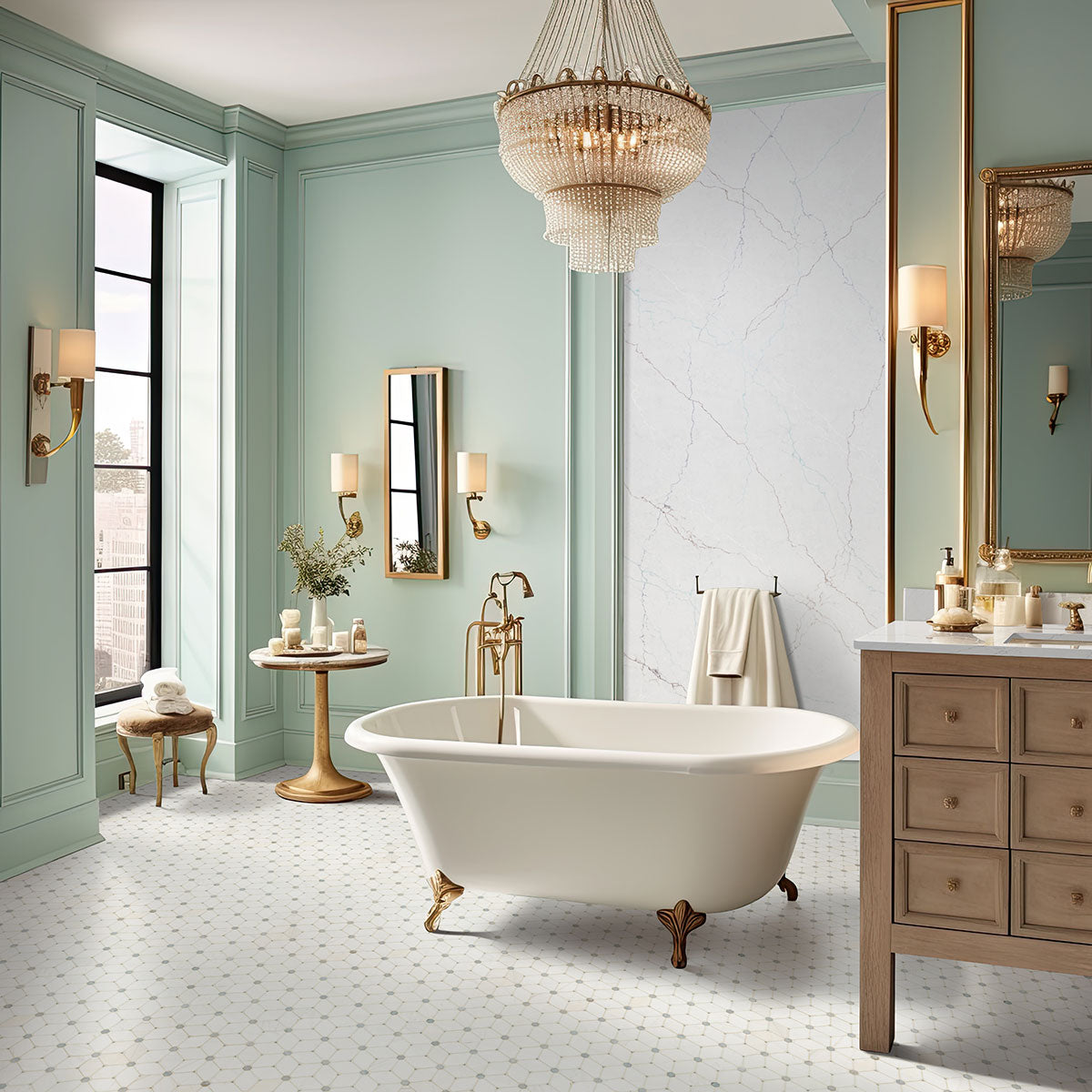 MSI Bianco Dolomite Crema Dotty Pattern — surface detail in natural tonality