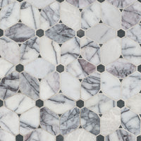 MSI Cecily Lilac Polished Tile — Geometric Pattern Tile mesh-mounted for entry and feature floor