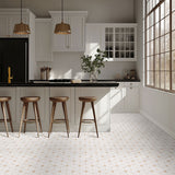 MSI Bianco Dolomite Cecily Pattern Marble Tile