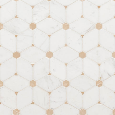 MSI Bianco Dolomite Cecily Pattern Marble Tile