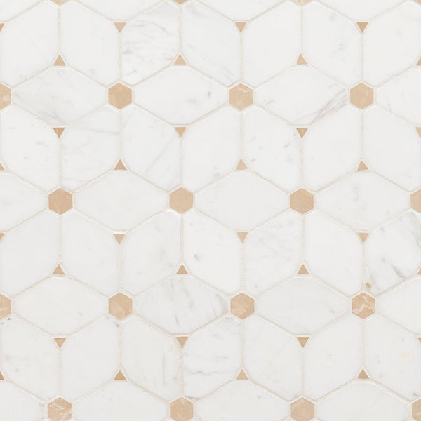 MSI Bianco Dolomite Cecily Pattern Marble Tile