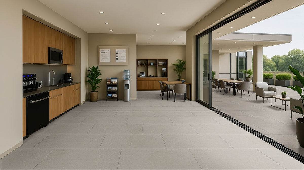 MSI Cementique Silver Porcelain Paver — surface detail in silver tonality