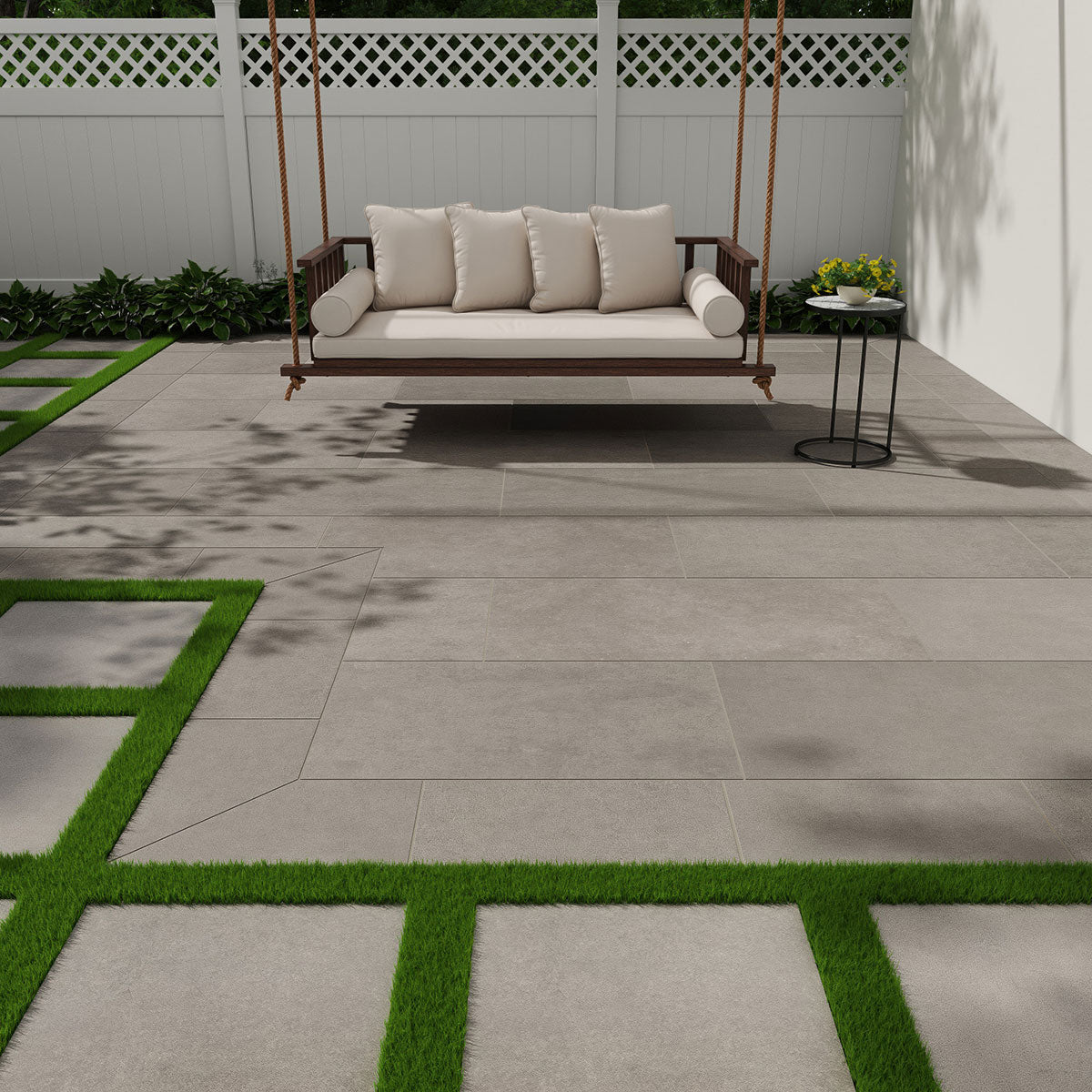 MSI Cementique Silver Porcelain Paver — surface detail in silver tonality
